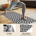 thumbnail image 4 of Black White Triangle Checkered Pattern Hot Yoga Mat Towel Non Slip for Hot Yoga - Quick-Drying Yoga Mat Cover with 4 Corner Pockets with Travel Bag - Hot Yoga Towel Non Slip 74"x26", 4 of 6
