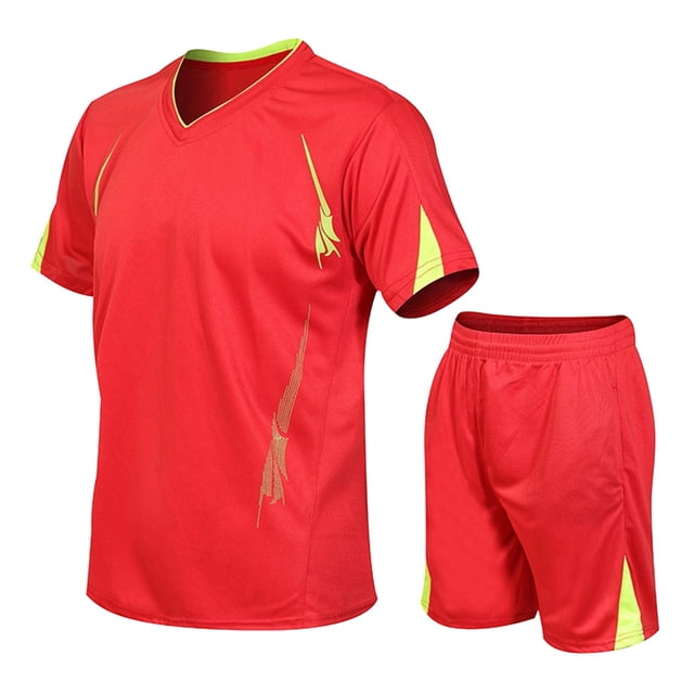 WILLBEST Pantalones Cortos para Hombre, Conjunto Informal de Dos Piezas para Correr, de Verano, para Deportes Al Aire Libre, de Secado Rápido y Manga Corta