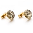 thumbnail image 2 of Longcreek Celtic Knot Cufflinks for Men, Round Cross Cufflinks, Rhinestone Crystal Flower Cuff Links, Viking Celtic Filigree Shirt Tuxedo Cufflinks, Punk Cufflinks French Cufflinks, 2 of 5