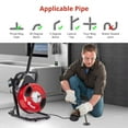 thumbnail image 3 of Drain Cleaner Machine 50FT x 1/2 Inch, Professional Electric Drain Auger Sewer Auger Fits 1 to 4 Inch Pipes with 4 Cutter & Air-Activated Foot Switch, 3 of 7