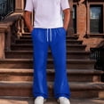 thumbnail image 2 of Rexolia Men’s Sweatpants Drawstring Elastic Waist Relaxed Fit Straight Leg Daily Wear Royal Blue 2XL, 2 of 7