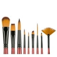 thumbnail image 6 of Creative Mark Ebony Splendor Short-Handle Synthetic Sable Paint Brush, Assorted Set of 9, Teijin Multi-Filament Hair, Handcrafted Synthetic Paint Brushes for Acrylic, Watercolor Painting & More, 6 of 7