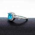 thumbnail image 6 of Uloveido Simulated Blue Square Topaz Diamond Solitaire Wedding Rings, Engagement Halo Rings Jewelry (Blue, Size 9) Y3100, 6 of 7