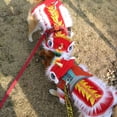 thumbnail image 6 of Festive Lion Dance Costume for Pets - Red, Funny New Year's Outfit with Sequins & Fringes, Easy-to-Wear Snap Buttons, Ideal for Small Dogs and Cats, 6 of 10