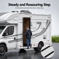 thumbnail image 4 of Folding RV Step Assembly with LED Light - 330LBS Capacity Aluminum Alloy Manual Step for RV/Camper, 17.32" Non-Slip Pedal & 12V Lighting, Easy Install Foldable Step (Silver), 4 of 17