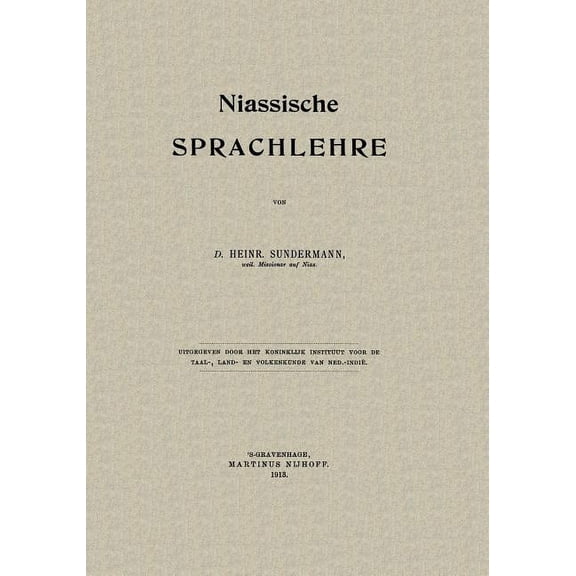 Niassische Sprachlehre, (Paperback)