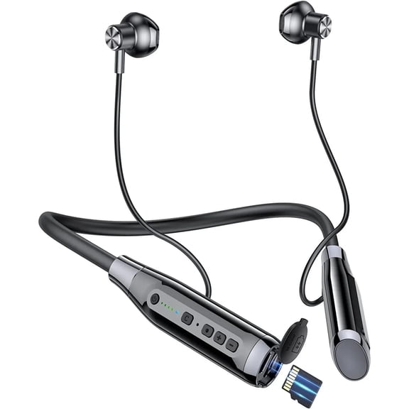 Bluetooth Headphones Wireless Neckband Bluetooth Headset with 100H Playtime,Sports Waterproof Earphones with Durability,Noise Cancelling with Mic for Phone Laptop PC TV Running Workout,Black