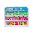 thumbnail image 5 of UNiPLAY Toy Organizer With 16 Removable Storage Bins, Multi-Bin Organizer for Books, Building Blocks, School Materials, Toys with Baseplate Board Frame (Pink), 5 of 7