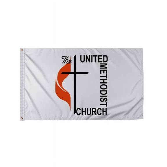 PromoPatriot 12"x18" Inch Methodist Flag - Heavy Duty 200D Nylon, Canvas Header, Brass Grommets