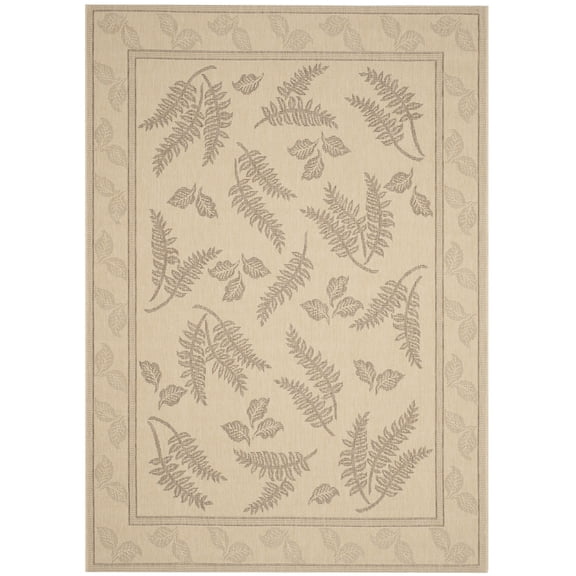 Safavieh Courtyard Euler Floral Indoor/Outdoor Area Rug, Natural/Brown, 6'7" x 9'6"