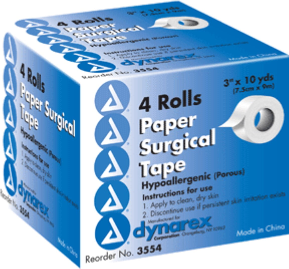Dynarex Paper Surgical Tape Hypoallergenic 3 Inches x 10 Yards 40 Yards