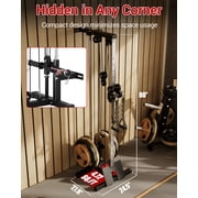 JoanKaren Cable Crossover Machine, Wall Mount LAT Pull Down Machine with 19 Positions Dual Pulley System,Home Gym Station