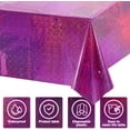 thumbnail image 3 of QIANJIA 4 Pack Iridescent Pink Plastic Tablecloths Shiny Disposable Laser Rectangle Table Covers,Holographic Foil Tablecloth Iridescent Party Decorations for Birthday Wedding Christmas, 54x108Inch, 3 of 8
