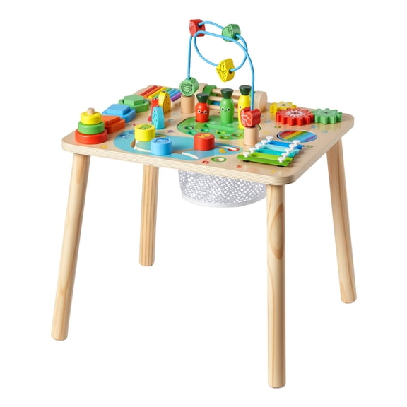 KFFKFF Montessori Wooden Activity Table for Toddlers Aged 1-3, 13-in-1 Learning and Play Desk for Boys & Girls 6  Months, Ideal Gift for Birthdays, Holidays, and Special Occasions