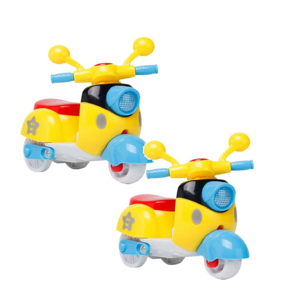 2Pcs Mini Motorcycle Toy - Pull Back Toy Cars Scooter Dollhouse Play Colorful Motorbike Toy Educational Toys Desktop Decoration Christmas Gift (Random Color)