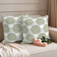 thumbnail image 2 of Sage Green Dahlia Outdoor Waterproof Pillow Covers, Country Grey Flowers Floral Farmhouse Decorative Square Throw Pillowcase Sofa Cushion Sham for Patio/Couch/Chair, 16"x16" 2 Pack, 2 of 8