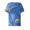 thumbnail image 4 of DeHolifer Women's T-Shirts Plus Size V-Neck Button Printed Short Sleeve Dressy Tunic Tops Summer Casual Tee T-Shirts Blue M, 4 of 5