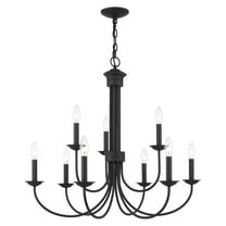 42687-04 Livex Lighting Estate - 9 Light Chandelier in Farmhouse Style - 30 Inches wide by 27 Inches high-Black Finish    -Traditional Installation