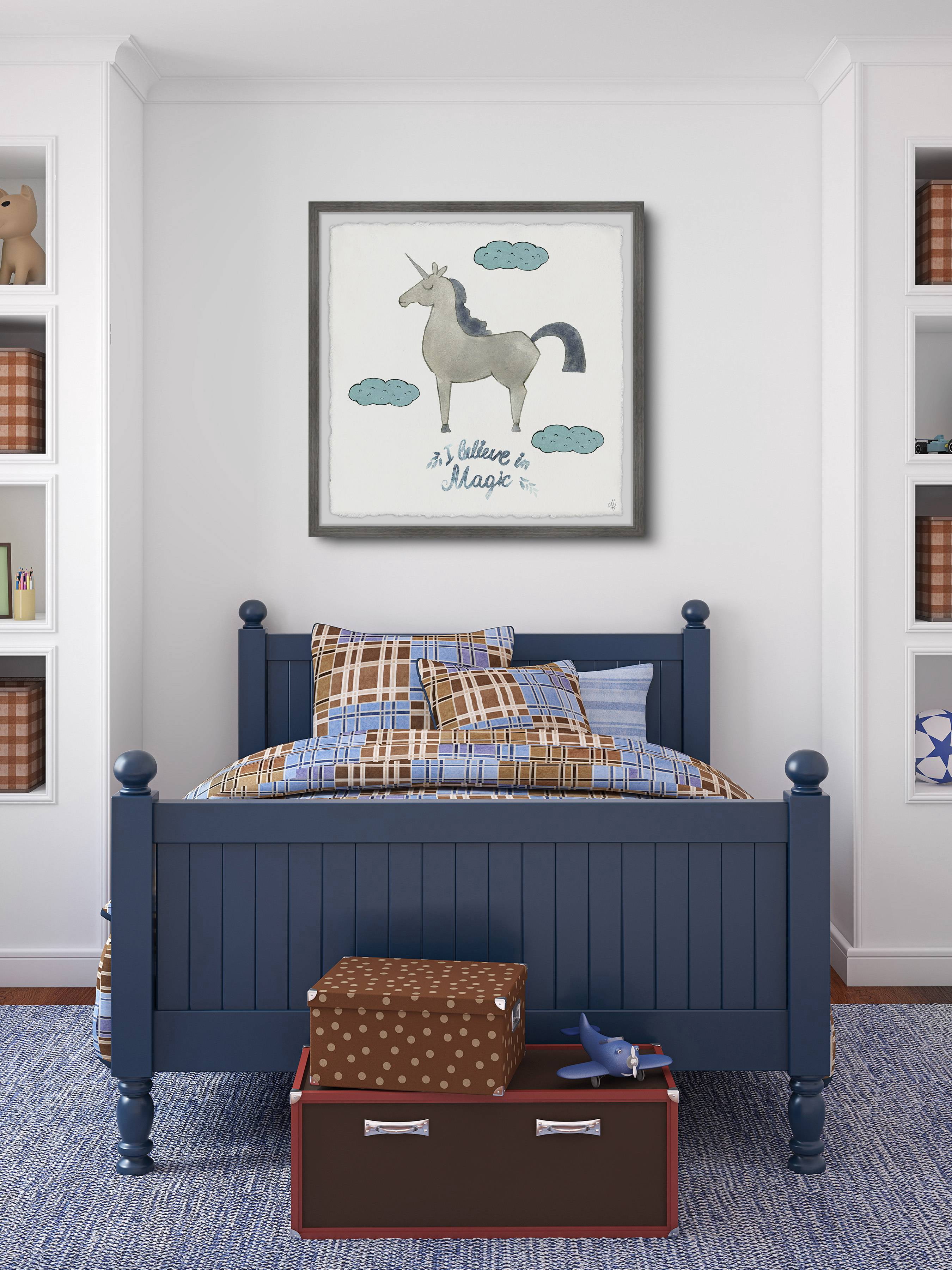Marmont Hill I Believe In Magic – Unicorn Framed Wall Art, 18.00" x 1.50"