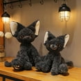 thumbnail image 3 of Adorable Devon Rex Cat Plush Toy, Curly-Haired Black Kitty, Perfect for Children's Day or Girlfriend's Birthday Gift, 3 of 5