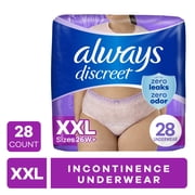 (2 pack) Always Discreet Adult Incontinence Underwear for Women and Postpartum Underwear, XXL, Up to 100% Bladder Leak Protection, 28 Count
