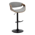 thumbnail image 4 of Curvo Adjustable Bar Stool, Chrome Bar Stools, Bar Chairs, Swivel Bar Stools, Bar Stools Set of 2, Black Bar Stools for Kitchen Counter (Light Grey), 4 of 6