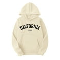 thumbnail image 4 of TAIAOJING Men's Sweatshirt CALIFORNIA Letter Printed Autumn And Winter Fashion Casual Loose Plus Size Hooded Pullover Sweatshirts With Big Pocket, 4 of 5