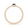 thumbnail image 2 of ANGARA Natural Oval Sapphire Parallel Split Shank Ring with Accents in 14K Rose Gold for Women (Size-6x4mm) | September Birthstone, Anniversary, Jewelry Gift for Women | Natural Blue Sapphire Ring, 2 of 9
