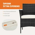thumbnail image 7 of SHOUFTW 4-Piece Outdoor Wicker Patio Set with Cushions and Glass Table – Perfect for Garden, Terrace, or Porch in Black, 7 of 7