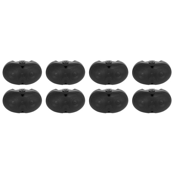 (8) Rockville D4-70 BLACK Dual 4" 70v Commercial/Restaurant Wall Mount Speakers