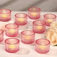 thumbnail image 2 of HofferRuffer Glass Tealight Candle Holders Set of 12, Cute Votive Candle Holder for Table Centerpieces, Party, Wedding and Home Decor (2.2'' x 1.4'', Pink), 2 of 8