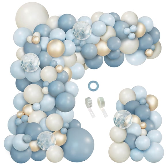 Juego de guirnaldas con forma de arco con forma de globo iLaFM, 150 unidades, Dusty Baby Blue