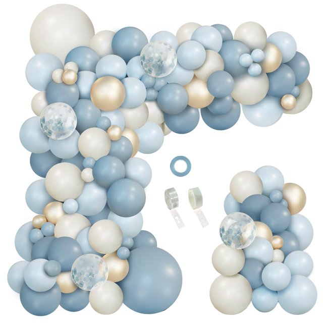 Juego de guirnaldas con forma de arco con forma de globo iLaFM, 150 unidades, Dusty Baby Blue