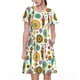 thumbnail image 1 of Easygdp Beautiful African Womens para Vestido Transpirable de Mujer, Vestido Suelto de Manga Corta con Pliegues y Bolsillos para el Verano, 1 of 6