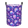 thumbnail image 6 of Lsque colorful mushroom Skull rainbow pattern Laundry Hamper Basket, Tall Woven Rope Hamper Basket for Clothes, Lightweight Storage Basket, Collapsible Waterproof-Medium, 6 of 8