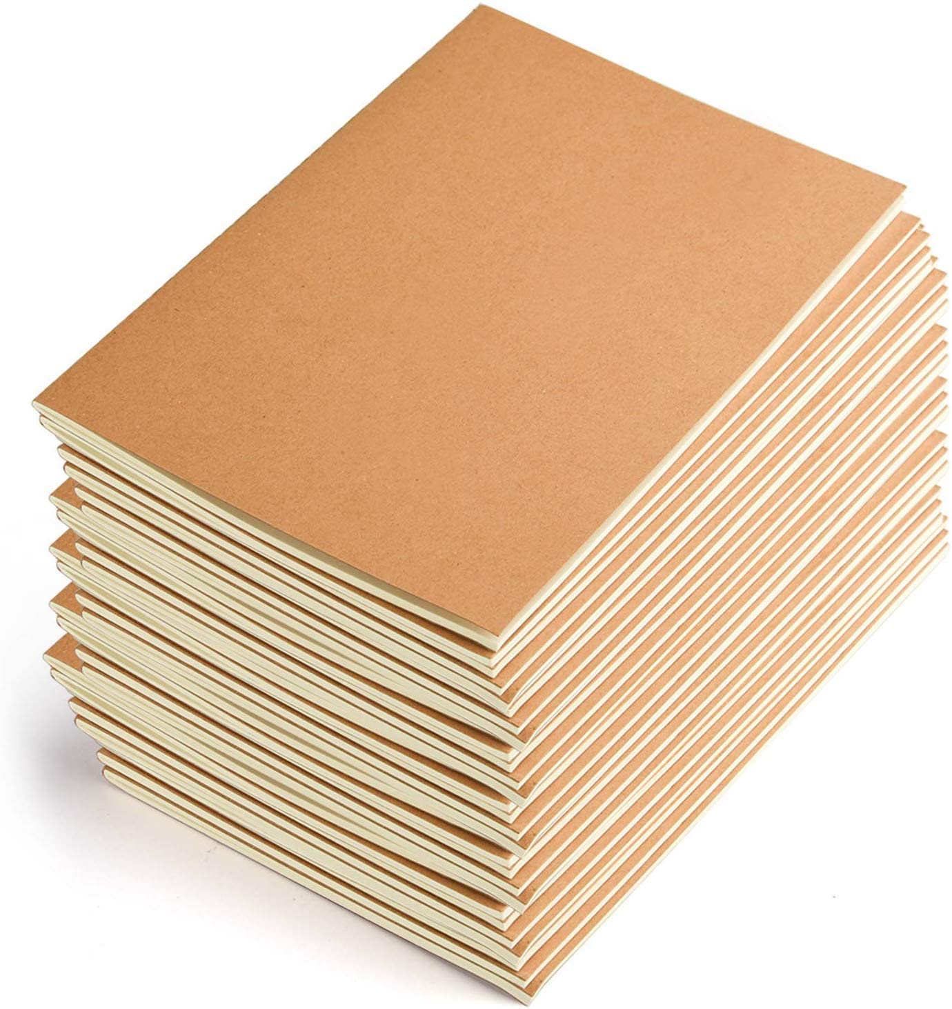 MAimee 24 Pack Journal Notebook Kraft Brown Cover Lined Notebooks for