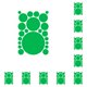 thumbnail image 3 of Moyic 1 Juego de calcomanías de pared, decoración de escena, adornos de fondo redondeados DIY simples, decoración de la habitación de los niños, Verde 210*297mm 10piezas Moyic CBP389225, 3 of 4