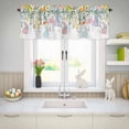 thumbnail image 5 of Valances for Windows Spring Pastoral Flower Leaf Rod Pocket Short Curtain for Bathroom Living Room Bedroom Easter Polka Dot Rabbit Egg 1 Panel 54x18in, 5 of 9