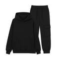 thumbnail image 4 of YunPes Sweatsuit Set for Boys Girls Plain Cotton Hoodies Athletic Pullover Sweatshirts Elastic Waist Cargo Sweatpants Set, 4 of 9