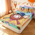 thumbnail image 3 of meiyoeat Rainbow Baseball Zipper Full Size Comforter Sets with Fitted Sheet and 2 Pillowcases for Girls, Waffle Ice Cream Drip Zipper Bedding Set, Polkadot Reversible, 4pcs, 3 of 7