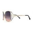thumbnail image 3 of Womens Metal Rim Rectangle Oversize Butterfly Designer Sunglasses Gold Black Brown, 3 of 4