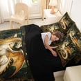 thumbnail image 4 of Metsweet Gold Dragon Full Size Bedding Sets 7 Pieces, Rustic Jungle Animal Full Size Bed in a Bag,Black Reversible, 4 of 6