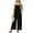 Black, variant on pstuiky Womens Jumpsuits, Solid Color Loose Long Pants Suspender with Pockets Trendy Rompers for Women Army Green L