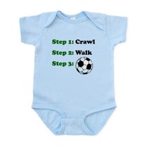 CafePress - Crawl Walk Soccer Body Suit - Baby Light Bodysuit, Size Newborn - 24 Months