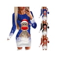 thumbnail image 5 of Gvmfive Women Christmas Dress Long Sleeve Xmas Printed Mini Dresses, 5 of 5