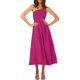 thumbnail image 3 of SAYOO vestidos largos acampanados para mujer 2022, verano sin mangas de un hombro fruncido Color sólido recorte de una pieza SAYOO casual, 3 of 6