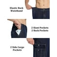 thumbnail image 3 of Tapata Men's Relaxed Fit Cargo Jeans Elastic Waist 6 Pockets Straight Leg Work Utility Pants, 3 of 6