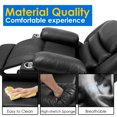 thumbnail image 6 of Manual Rocker Recliner chair, Leather Reclining Sofa chair with Overstuffed Arm &Cup Holder for Living Room, Black, 6 of 7