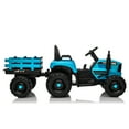 thumbnail image 6 of Ride On Tractor With Trailer,12V Battery Powered Electric Tractor Toy W/Remote Control,Electric Car For Kids,Three Speed Adjustable,Power Display, Usb,Mp3 ,Bluetooth,Led Light,Two-Point Safety Belt, 6 of 9
