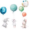 thumbnail image 1 of Calcomanías De Pared Globo Y Conejito Calcomanías De Pared Pegatinas Reutilizables Dibujos Animados Decoración Del Hogar Pegatinas Yuarrent HA035082-00, 1 of 6